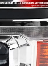 Spec-D Switchback Sequential LED Bar Projector Headlights (Chrome Housing/Clear Lens) Chevrolet Silverado 1500 2014-2015                                     - 2LHP-SIV14-C-SQ-RS - Image 8