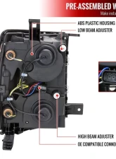 Spec-D Switchback Sequential LED Bar Projector Headlights (Chrome Housing/Clear Lens) Chevrolet Silverado 1500 2014-2015                                     - 2LHP-SIV14-C-SQ-RS - Image 10