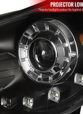 Spec-D Projector Headlights w/ SMD LED Light Strip (Matte Black Housing/Clear Lens) Hyundai Sonata 2011-2014                                     - 2LHP-SON11JM-TM - Image 2