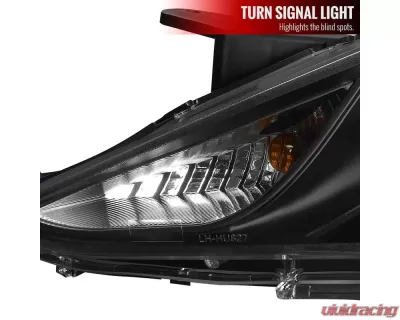 Spec-D Projector Headlights w/ SMD LED Light Strip (Matte Black Housing/Clear Lens) Hyundai Sonata 2011-2014 - 2LHP-SON11JM-TM