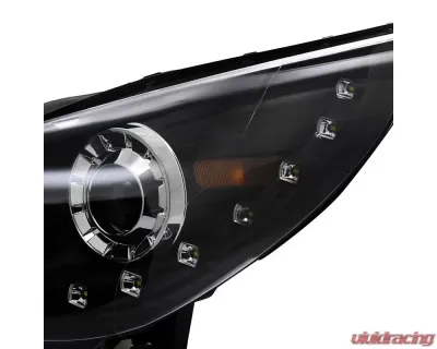 Spec-D Projector Headlights w/ SMD LED Light Strip (Matte Black Housing/Clear Lens) Hyundai Sonata 2011-2014 - 2LHP-SON11JM-TM