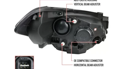 Spec-D Projector Headlights w/ LED Light Bar & LED Turn Signal Lights (Chrome Housing/Clear Lens) Kia Soul 2010-2011                                     - 2LHP-SOU10-TM - Image 7