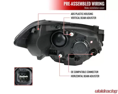 Spec-D Projector Headlights w/ LED Light Bar & LED Turn Signal Lights (Chrome Housing/Clear Lens) Kia Soul 2010-2011 - 2LHP-SOU10-TM