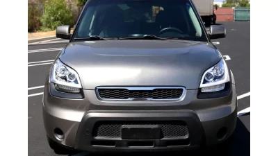 Spec-D Projector Headlights w/ LED Light Bar & LED Turn Signal Lights (Chrome Housing/Clear Lens) Kia Soul 2010-2011                                     - 2LHP-SOU10-TM - Image 9