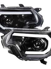 Spec-D LED C-Bar Projector Headlights (Jet Black Housing/Clear Lens) Toyota Tacoma 2012-2015                                     - 2LHP-TAC12BK-TM - Image 10