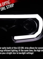 Spec-D LED C-Bar Projector Headlights (Jet Black Housing/Clear Lens) Toyota Tacoma 2012-2015                                     - 2LHP-TAC12BK-TM - Image 2