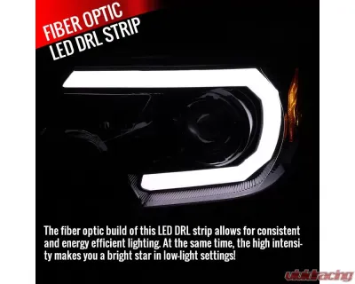 Spec-D LED C-Bar Projector Headlights (Jet Black Housing/Clear Lens) Toyota Tacoma 2012-2015 - 2LHP-TAC12BK-TM