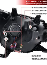 Spec-D LED C-Bar Projector Headlights (Jet Black Housing/Clear Lens) Toyota Tacoma 2012-2015                                     - 2LHP-TAC12BK-TM - Image 8