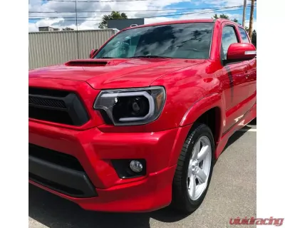 Spec-D LED C-Bar Projector Headlights (Jet Black Housing/Clear Lens) Toyota Tacoma 2012-2015 - 2LHP-TAC12BK-TM