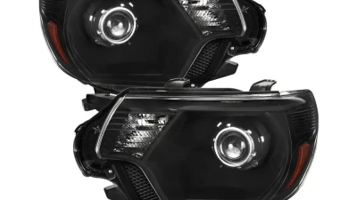 Spec-D Retro Style Projector Headlights (Matte Black Housing/Clear Lens) Toyota Tacoma 2012-2015                                     - 2LHP-TAC12JM-RS - Image 9