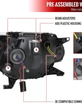 Spec-D Switchback Sequential LED Bar Projector Headlights (Matte Black Housing/Smoked Lens) Toyota Tacoma 2012-2015                                     - 2LHP-TAC12SM-SQ-RS - Image 9