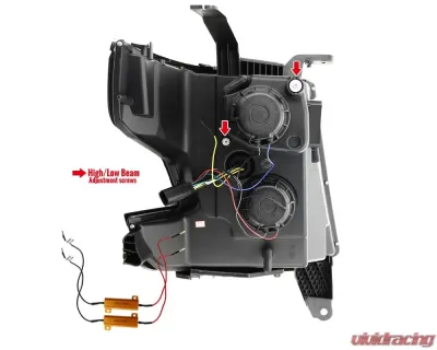 Spec-D LED C-Bar Projector Headlights w/ LED Turn Signal Lights (Jet Black Housing/Clear Lens) Chevrolet Tahoe | Suburban 2015-2020 - 2LHP-TAH15BK-TM
