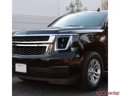 Spec-D LED C-Bar Projector Headlights w/ LED Turn Signal Lights (Jet Black Housing/Clear Lens) Chevrolet Tahoe | Suburban 2015-2020 - 2LHP-TAH15BK-TM