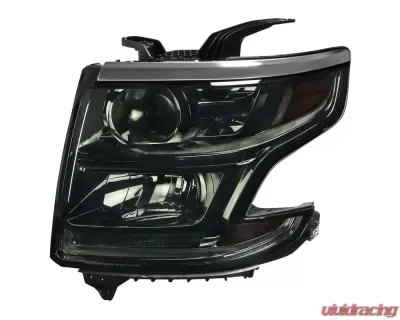 Spec-D Projector Headlights w/ LED Light Strip (Chrome Housing/Smoked Lens) Chevrolet Tahoe | Suburban 2015-2020 - 2LHP-TAH15G-GO