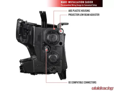 Spec-D Projector Headlights w/ LED Light Strip (Chrome Housing/Smoked Lens) Chevrolet Tahoe | Suburban 2015-2020 - 2LHP-TAH15G-GO