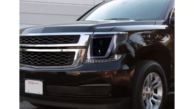 Spec-D LED C-Bar Projector Headlights w/ LED Turn Signal Lights (Glossy Black Housing/Smoked Lens) Chevrolet Tahoe | Suburban 2015-2020                                     - 2LHP-TAH15G-TM - Image 10