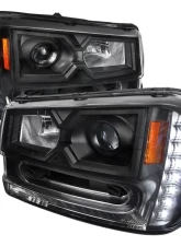 Spec-D Projector Headlights w/ LED Light Strip (Matte Black Housing/Clear Lens) Chevrolet Trailblazer 2002-2009                                     - 2LHP-TBLZ02JM-V2-RS - Image 10