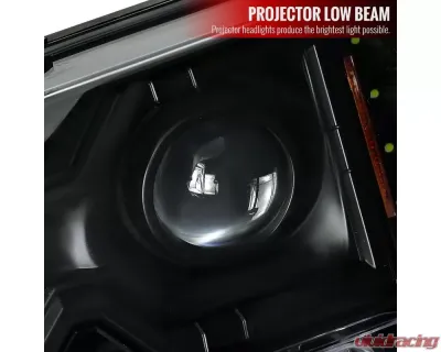 Spec-D Projector Headlights w/ LED Light Strip (Matte Black Housing/Clear Lens) Chevrolet Trailblazer 2002-2009 - 2LHP-TBLZ02JM-V2-RS