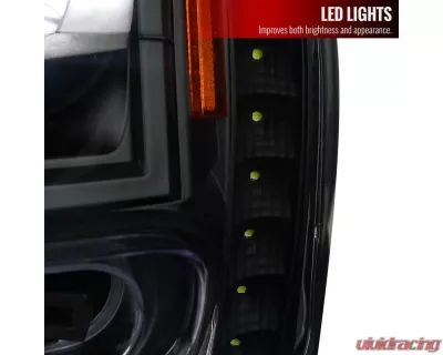 Spec-D Projector Headlights w/ LED Light Strip (Matte Black Housing/Clear Lens) Chevrolet Trailblazer 2002-2009 - 2LHP-TBLZ02JM-V2-RS