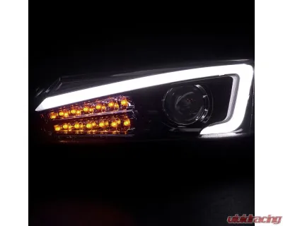 Spec-D LED Bar Projector Headlights w/ LED Turn Signal Lights (Glossy Black Housing/Smoked Lens)  Scion tC 2011-2013 - 2LHP-TC11G-TM