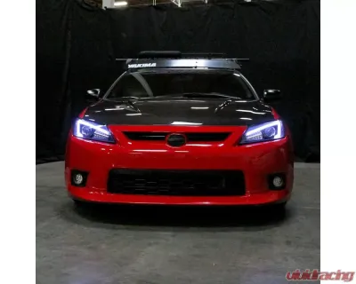 Spec-D LED Bar Projector Headlights w/ LED Turn Signal Lights (Glossy Black Housing/Smoked Lens)  Scion tC 2011-2013 - 2LHP-TC11G-TM