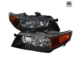 Spec-D Projector Headlights (Matte Black Housing/Clear Lens) Acura TSX 2004-2005