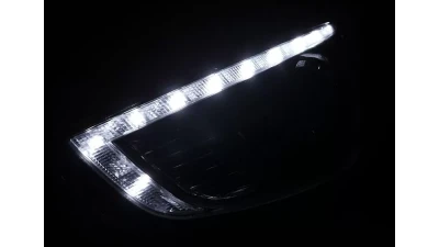 Spec-D Projector Headlights w/ LED Light Strip (Matte Black Housing/Clear Lens) Hyundai Tucson 2010-2013                                     - 2LHP-TUC10JM-TM - Image 2