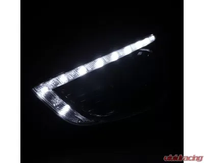 Spec-D Projector Headlights w/ LED Light Strip (Matte Black Housing/Clear Lens) Hyundai Tucson 2010-2013 - 2LHP-TUC10JM-TM