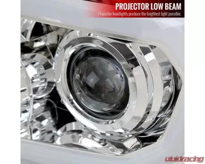 Spec-D Retro Style LED Tube Projector Headlights w/ LED Turn Signals (Chrome Housing/Clear Lens)  Toyota Tundra | Sequoia 2007-2017 - 2LHP-TUN07-G3-GO