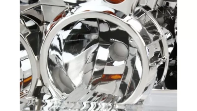 Spec-D Retro Style LED Tube Projector Headlights w/ LED Turn Signals (Chrome Housing/Clear Lens)  Toyota Tundra | Sequoia 2007-2017                                     - 2LHP-TUN07-G3-GO - Image 4