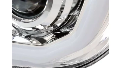 Spec-D Retro Style LED Tube Projector Headlights w/ LED Turn Signals (Chrome Housing/Clear Lens)  Toyota Tundra | Sequoia 2007-2017                                     - 2LHP-TUN07-G3-GO - Image 5