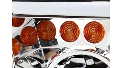 Spec-D Retro Style LED Tube Projector Headlights w/ LED Turn Signals (Chrome Housing/Clear Lens)  Toyota Tundra | Sequoia 2007-2017                                     - 2LHP-TUN07-G3-GO - Image 6