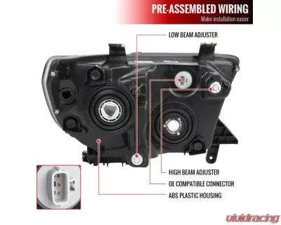 Spec-D Retro Style LED Tube Projector Headlights w/ LED Turn Signals (Chrome Housing/Clear Lens)  Toyota Tundra | Sequoia 2007-2017 - 2LHP-TUN07-G3-GO