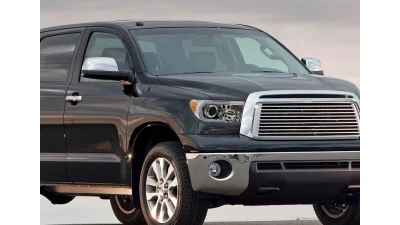 Spec-D Retro Style LED Tube Projector Headlights w/ LED Turn Signals (Chrome Housing/Clear Lens)  Toyota Tundra | Sequoia 2007-2017                                     - 2LHP-TUN07-G3-GO - Image 9