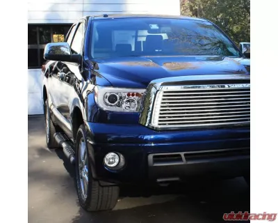 Spec-D Retro Style LED Tube Projector Headlights w/ LED Turn Signals (Chrome Housing/Clear Lens)  Toyota Tundra | Sequoia 2007-2017 - 2LHP-TUN07-G3-GO