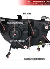 Spec-D Switchback Sequential LED C-Bar Projector Headlights (Chrome Housing/Clear Lens) Toyota Tundra | Sequoia 2007-2017                                     - 2LHP-TUN07-SQ-RS - Image 6