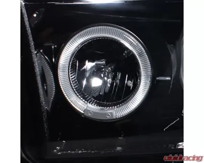 Spec-D Single Halo Projector Headlights (Glossy Black Housing/Smoked Lens) Toyota Tundra | Sequoia 2007-2017 - 2LHP-TUN07G-TM