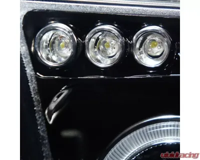 Spec-D Single Halo Projector Headlights (Glossy Black Housing/Smoked Lens) Toyota Tundra | Sequoia 2007-2017 - 2LHP-TUN07G-TM