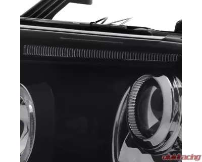 Spec-D Single Halo Projector Headlights (Glossy Black Housing/Smoked Lens) Toyota Tundra | Sequoia 2007-2017 - 2LHP-TUN07G-TM