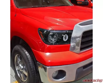 Spec-D Single Halo Projector Headlights (Glossy Black Housing/Smoked Lens) Toyota Tundra | Sequoia 2007-2017 - 2LHP-TUN07G-TM