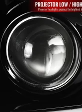 Spec-D LED C-Bar Projector Headlights w/ Sequential Turn Signal Lights (Jet Black Housing/Clear Lens) Toyota Tundra 2014-2021                                     - 2LHP-TUN14BK-SQ-TM - Image 4