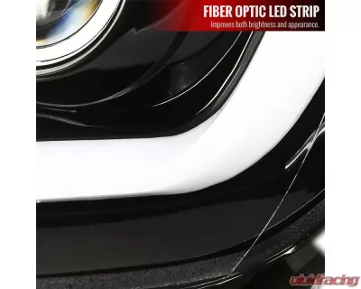 Spec-D LED C-Bar Projector Headlights w/ Sequential Turn Signal Lights (Jet Black Housing/Clear Lens) Toyota Tundra 2014-2021 - 2LHP-TUN14BK-SQ-TM