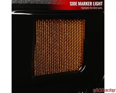 Spec-D LED C-Bar Projector Headlights w/ Sequential Turn Signal Lights (Jet Black Housing/Clear Lens) Toyota Tundra 2014-2021 - 2LHP-TUN14BK-SQ-TM