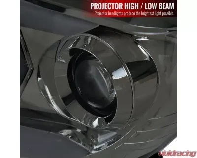 Spec-D LED C-Bar Projector Headlights w/ Sequential Arrow Turn Signals (Chrome Housing/Smoked Lens) Toyota Tundra 2014-2021 - 2LHP-TUN14G-RS