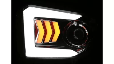 Spec-D LED C-Bar Projector Headlights w/ Sequential Arrow Turn Signals (Black Housing/Smoked Lens) Toyota Tundra 2014-2021                                     - 2LHP-TUN14SM-RS - Image 3