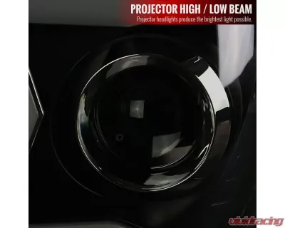 Spec-D LED C-Bar Projector Headlights w/ Sequential Arrow Turn Signals (Black Housing/Smoked Lens) Toyota Tundra 2014-2021 - 2LHP-TUN14SM-RS