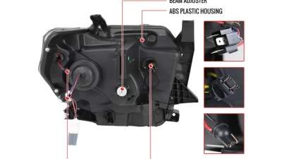 Spec-D LED C-Bar Projector Headlights w/ Sequential Arrow Turn Signals (Black Housing/Smoked Lens) Toyota Tundra 2014-2021                                     - 2LHP-TUN14SM-RS - Image 9