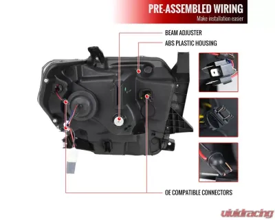 Spec-D LED C-Bar Projector Headlights w/ Sequential Arrow Turn Signals (Black Housing/Smoked Lens) Toyota Tundra 2014-2021 - 2LHP-TUN14SM-RS