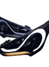 Spec-D LED Bar Projector Headlights w/ Sequential Turn Signal Lights (Glossy Black Housing/Smoked Lens) Hyundai Veloster 2012-2017                                     - 2LHP-VEL12G-TM - Image 10