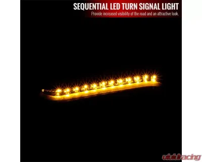 Spec-D LED Bar Projector Headlights w/ Sequential Turn Signal Lights (Glossy Black Housing/Smoked Lens) Hyundai Veloster 2012-2017 - 2LHP-VEL12G-TM